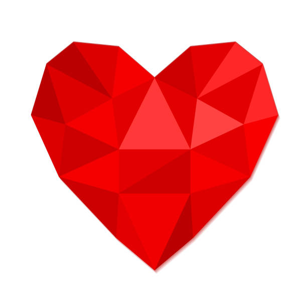 istock Red heart symbol love from crumpled paper, stock vector illustration 942149426