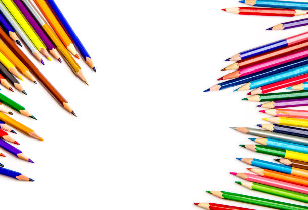 istock Color pencils on white background 942152666