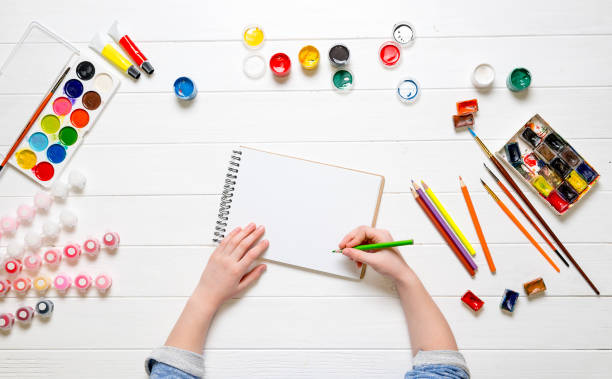 istock Girl's hand with pencil over blank paper 942152754