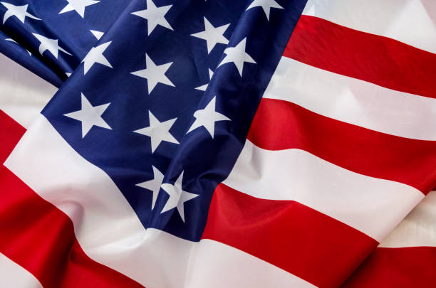 istock flag USA with wave close up 942155412