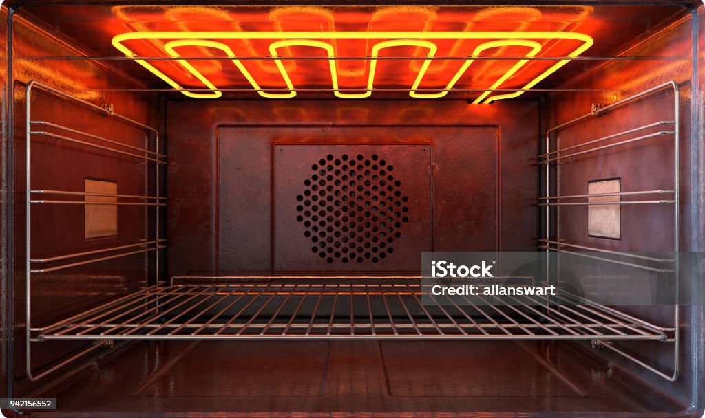 horno nuevo fuera vista puerta abierta - Foto de stock de Horno - Cocina libre de derechos