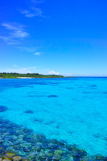 Miyakojima in summer, a beautiful sea spreading along Shimoji airport