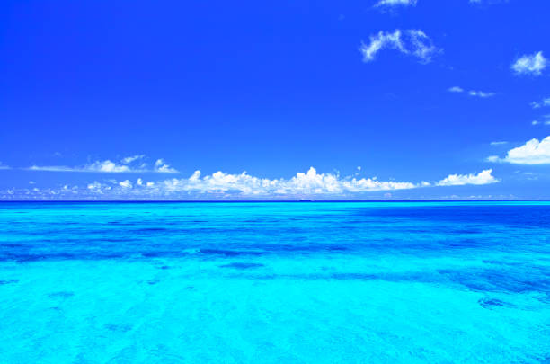 Miyakojima in summer, a beautiful sea spreading along Shimoji airport