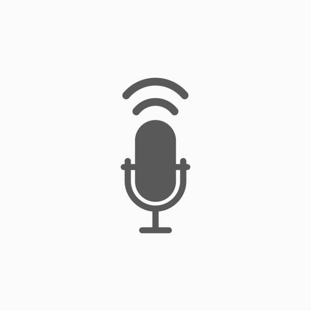 microphone icon microphone icon radio icons stock illustrations