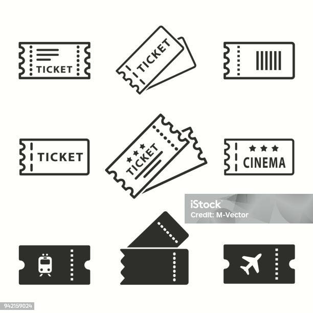Ticket Icons Set Stock Illustration - Download Image Now - Ticket, Icon Symbol, Coupon