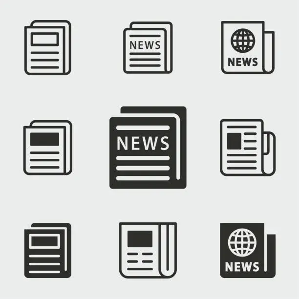 Vector illustration of News icons set.