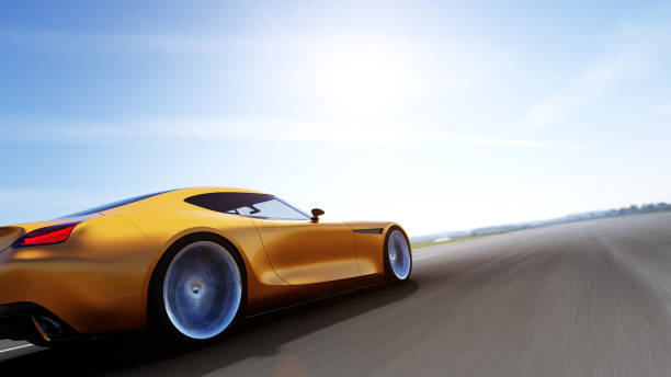 istock red car driving on a road 942159140