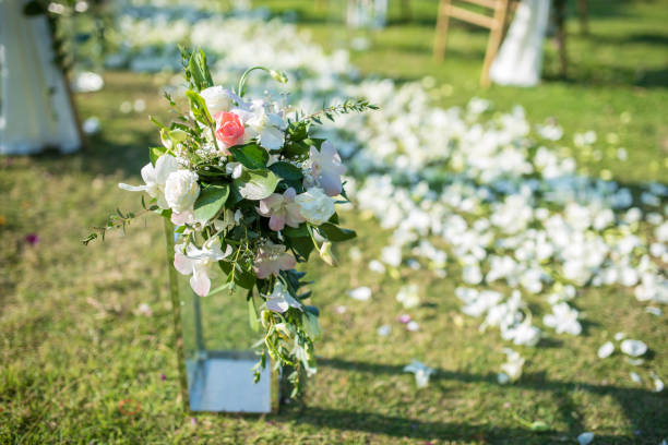 istock Beautiful Flowers on the lawn in a wedding ceremony. 942162170