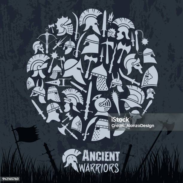 Ancient Warriors Stock Illustration - Download Image Now - Icon Symbol, Sparta - Greece, Viking