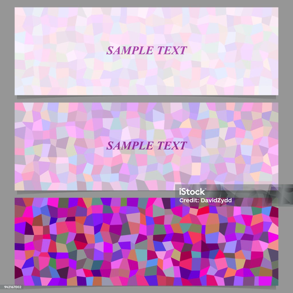 Colored Tiled Rectangle Pattern Banner Design Set Stock Illustration ...