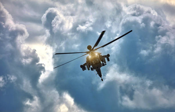 istock Modern russian attack helicopter with rockets, guns 942168258