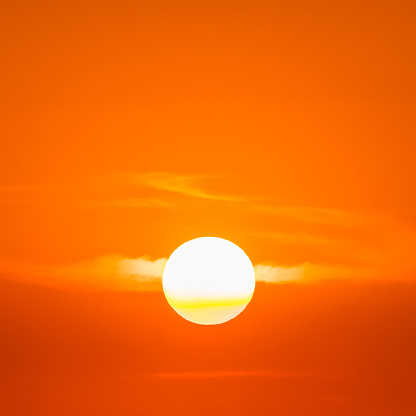 sunset, sun disk