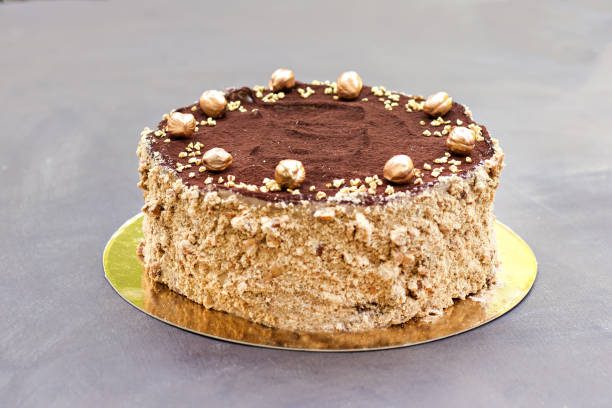 istock Chocolate cake, a beautifully decorated cake, a piece of cake. 942174824
