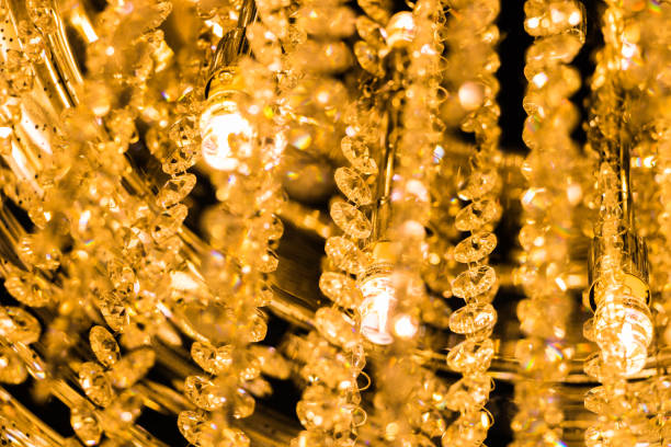 istock The light from the chandelier hanging from the ceiling. 942184036