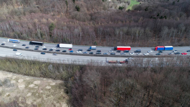 istock Aerial view of a traffic jam 942184240