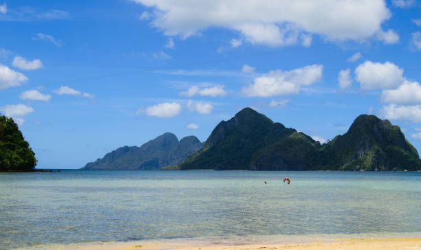 Seascape in El Nido, Palawan island, Philippines Seascape in El Nido, Palawan island, Philippines sabang beach stock pictures, royalty-free photos & images