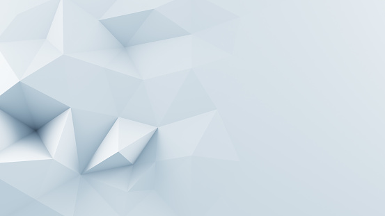 White polygonal shape. Computer generated abstract 3D render background