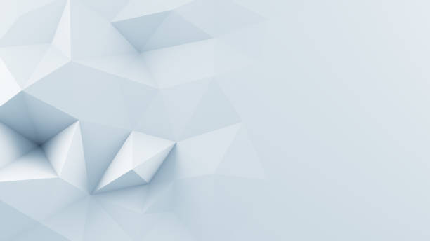 White polygonal shape 3D render White polygonal shape. Computer generated abstract 3D render background craster stock pictures, royalty-free photos & images