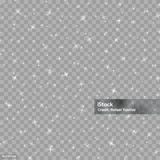 Star Pattern Translucent Seamless Pattern With Glowing Lights Stars On Transparent Background ...