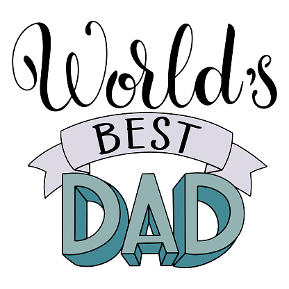 Happy Father Day lettering. Greeting Card Design. Hand Drawn Text