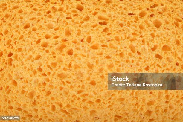 Yellow Sponge Texture Background Stock Photo - Download Image Now - Bath Sponge, Cleaning Sponge, Textured