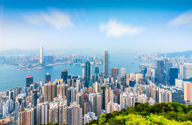 Hongkong Taiping peak city scenic skyline Hongkong Taiping peak city scenic skyline hong kong business district stock pictures, royalty-free photos & images
