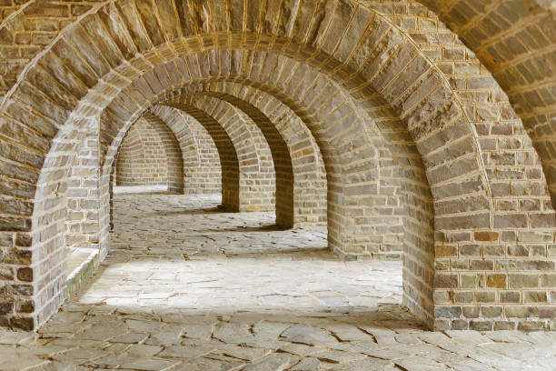 istock archway with many stone arches, antique tunnel 942191986