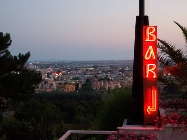 istock Neon lit BAR sign with arrow 942200176