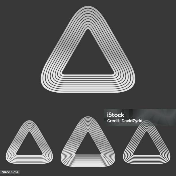 Finish Line Triangles Silver Line Triangle Logo Design Set Stock Illustration - Download ...