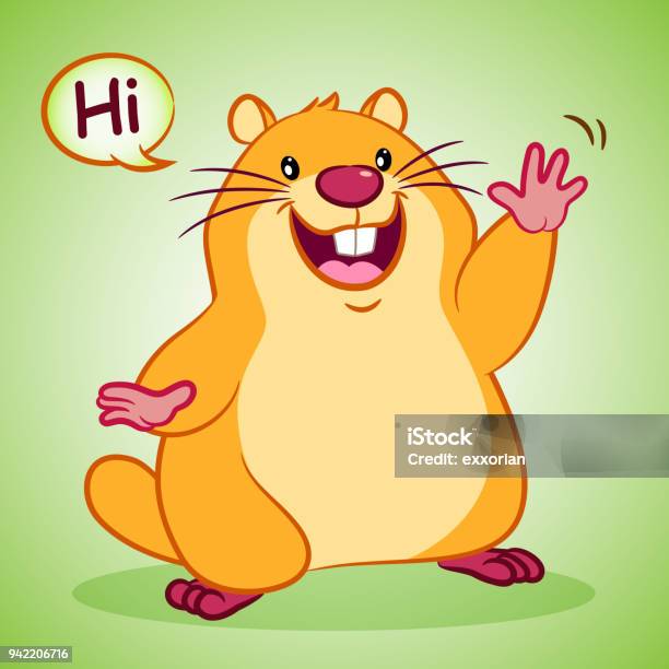 Cartoon Marmot For Happy Groundhog Day Stock Illustration - Download Image Now - Cartoon, Woodchuck, Hamster