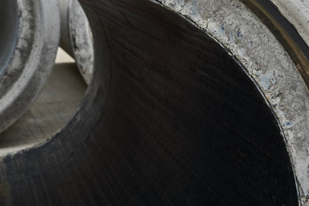 istock Stacked pipe at concrete factory 942224504