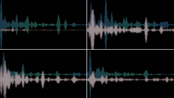 barre di equalizzatore generate al computer nello spettro audio della forma d'onda - mental illness audio foto e immagini stock