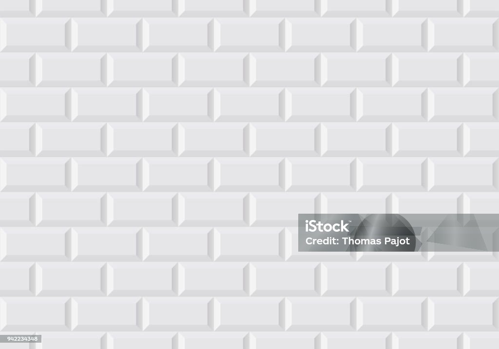 White wall tile like in the Parisian subway Vector seamless illustration of white wall tile like in the Parisian subway Tile stock vector