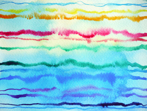 istock rainbow line on blue background watercolor painting illustration design hand drawn 942238328