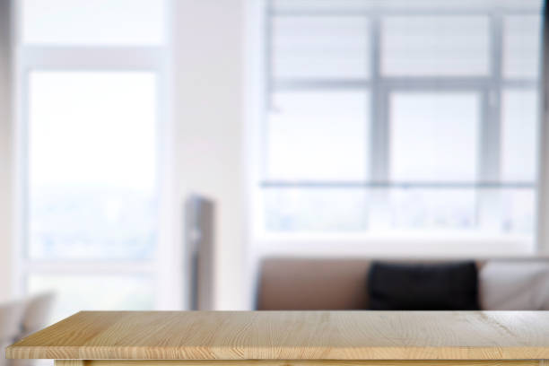 istock Wood board empty table in living room background 942242934