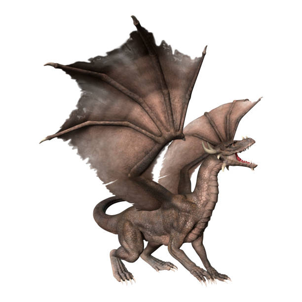istock 3D illustration fantasy dragon on white 942251374