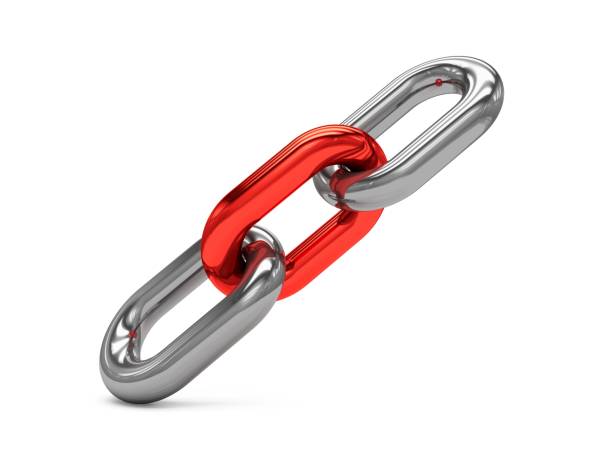 istock 3D rendering of three links isolated on white. Lock, connection concept. 942255206