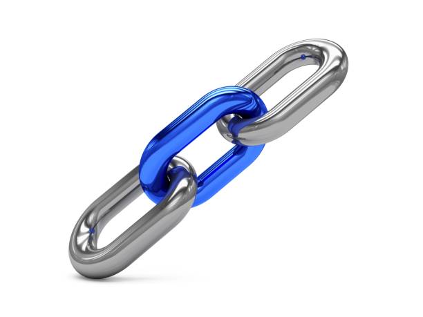 istock 3D rendering of three links isolated on white. Lock, connection concept. 942255248