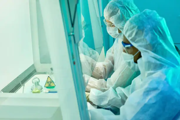 Photo of Biotechnology laboratory with workers