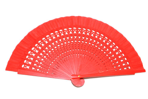 istock Continental Red Hand Fan on White Background 942275496