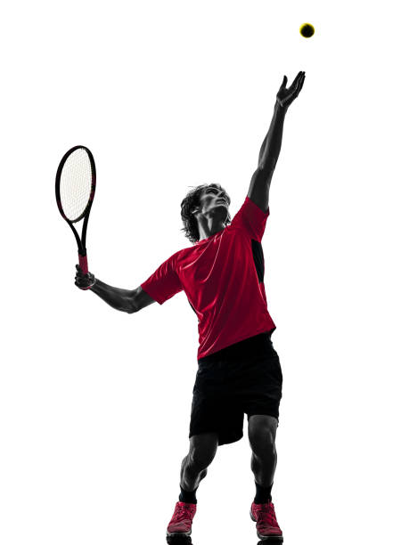 istock tennis player man silhouette isolated white background 942277396