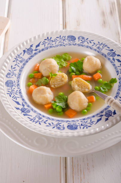 istock Fresh vegetable soup with chicken dumplings 942282852