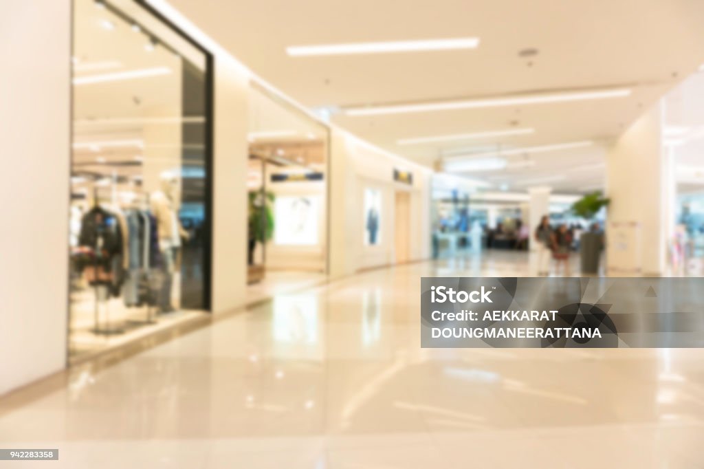 Abstract blur shopping mall luxury and derpartment store for background Shopping Mall Stock Photo