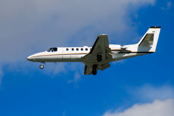 istock A small plane is flying in the sky 942285806
