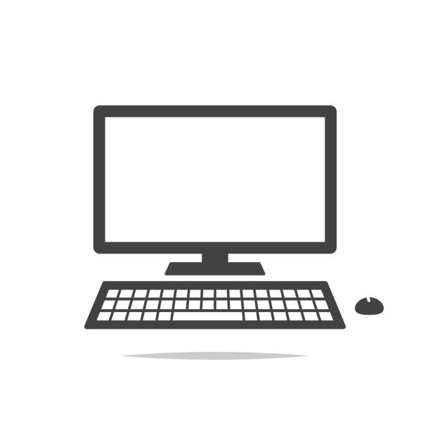 Desktop Computer Icon Vector Isolated Stock Illustration - Download Image  Now - Computer, Clip Art, Computer Keyboard - iStock