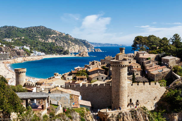 Medieval village in Tossa de Mar with a castle and the sea