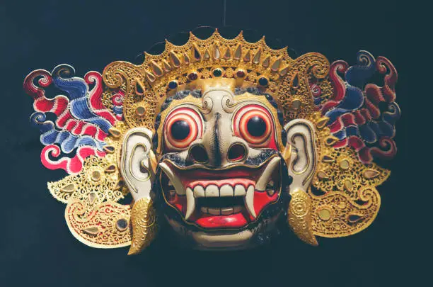 Photo of Wooden Barong mask from Tegallalang in Bali, Indonesia