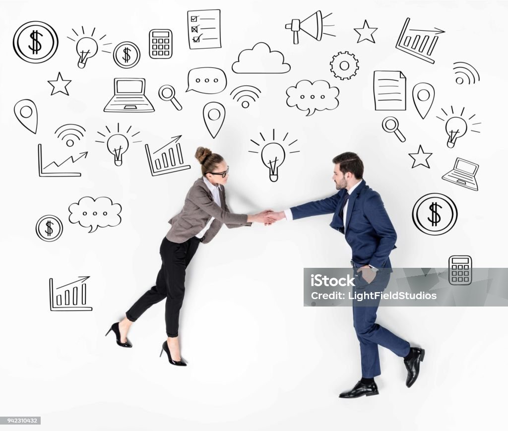 Ảnh Ghép Sáng Tạo Của Các Đối Tác Kinh Doanh Bắt Tay Với Các Biểu ...