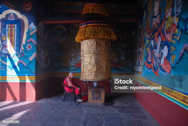 Monk At Punakha Bhutan Stock Photo - Download Image Now - Ancient, Architecture, Asia