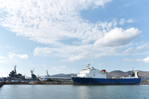 istock The ship is in the port. A ship for passengers and cargo. 942318524